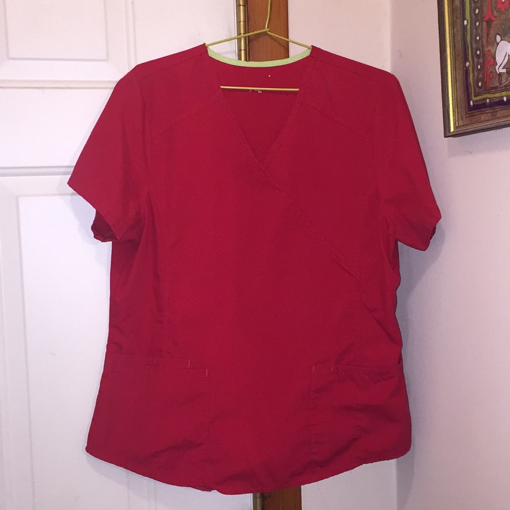 Red medium women’s scrub top